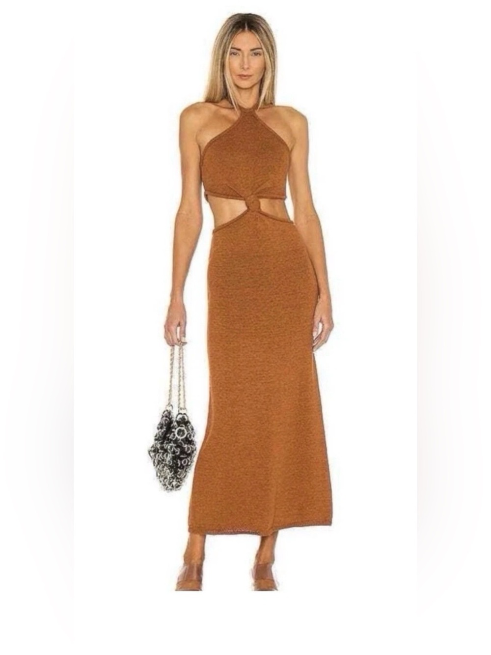 Cult Gaia Cameron Knit Dress in Amber XS NWOT